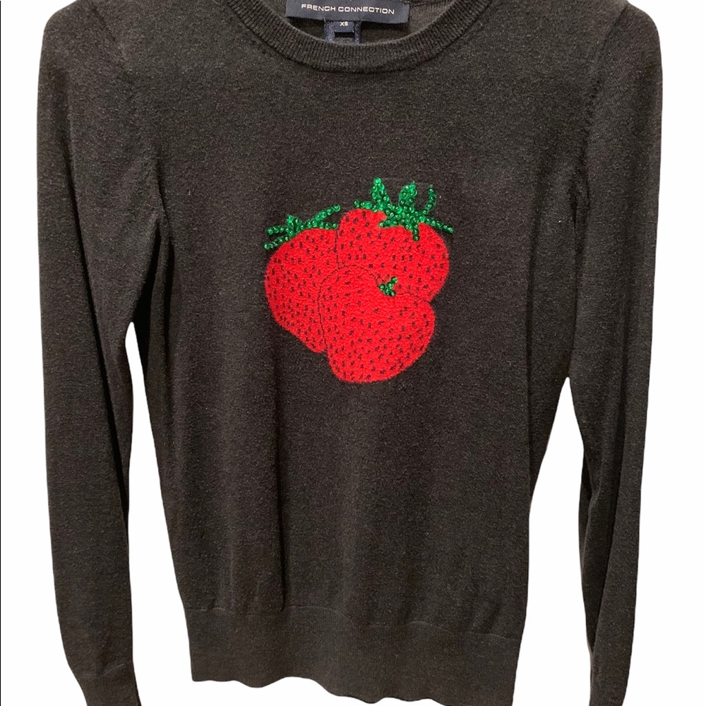 Cotton Sweater with strawberries